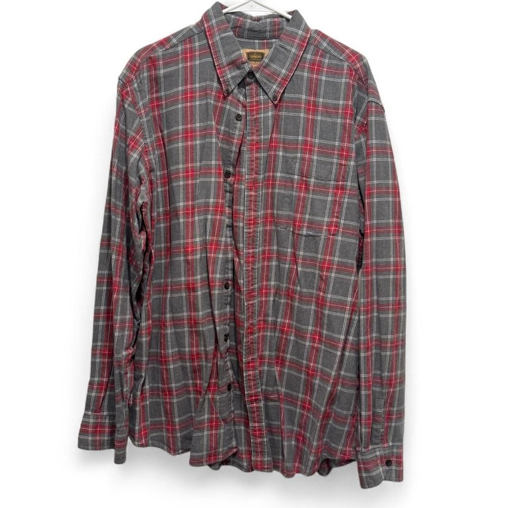 The Foundry Supply Co. Charcoal and Crimson Plaid Shirt